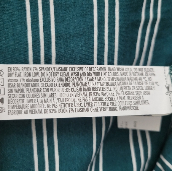 NWT Forever 21 Hunter Green Stripe Short Sleeve Knit Bodysuit Size Medium - Picture 4 of 7